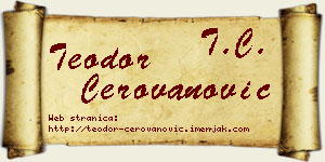Teodor Cerovanović vizit kartica